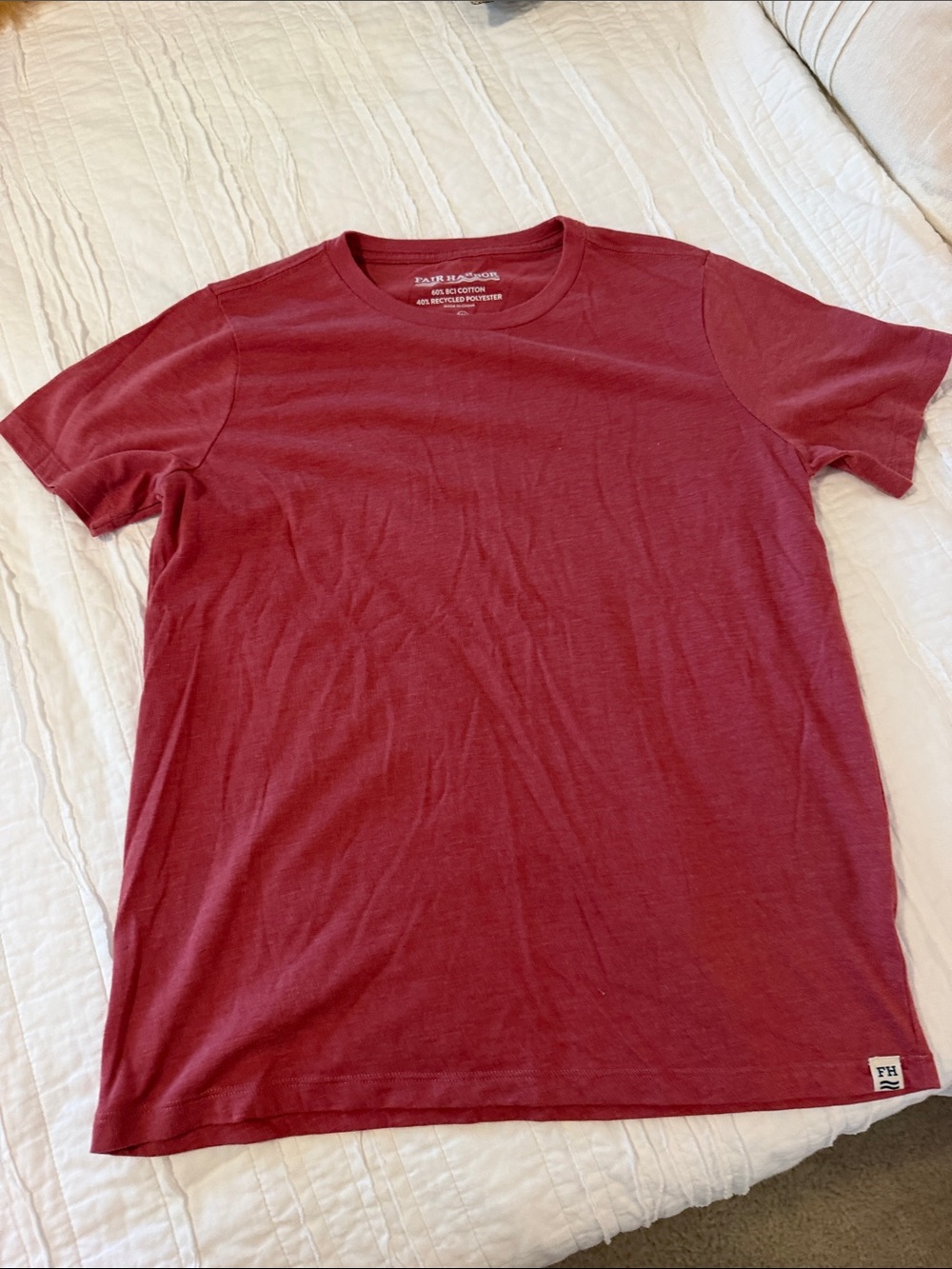 Fair Harbor Classic Boys Red Crewneck T-Shirt